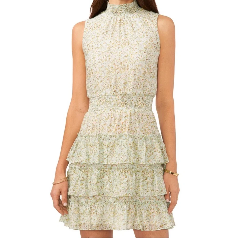 1.State Floral Tiered Mini Dress women’s size small - Picture 3 of 13